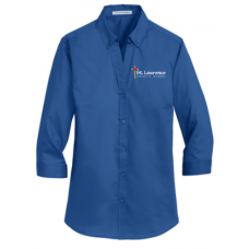 St.Lawrence Catholic School Port Authority® Ladies 3/4-Sleeve SuperPro™ Twill Shirt